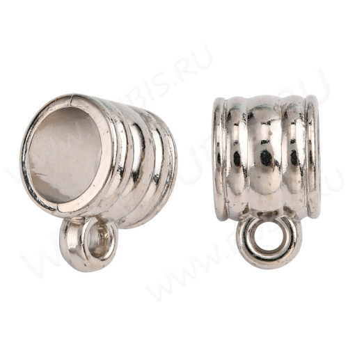 Бусина с петлёй 115 Бейл классический акриловый 14*10*9мм цвет платины (АКРИЛ CCB)