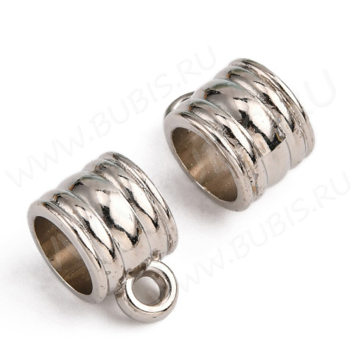 Бусина с петлёй 115 Бейл классический акриловый 14*10*9мм цвет платины (АКРИЛ CCB)