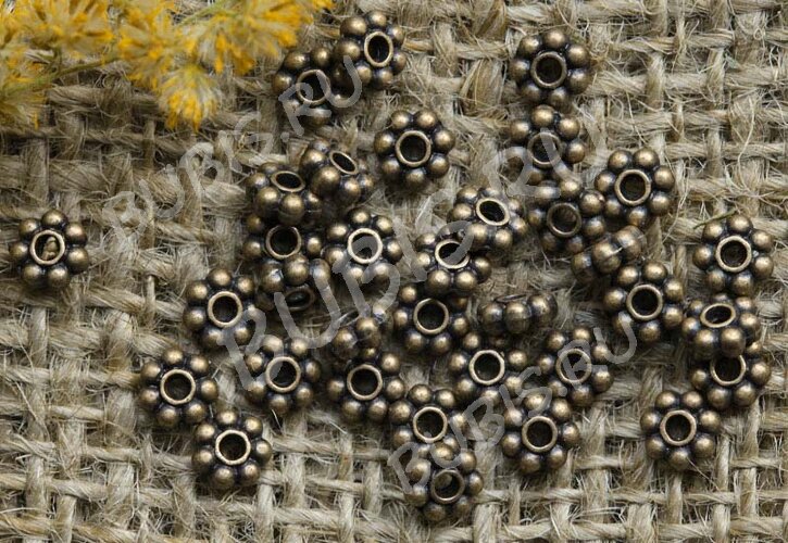 (СКИДКИ!!!) Рондели 038 Дейзи 4,5*4,5*1,3мм античная бронза (литьё) (50шт.)