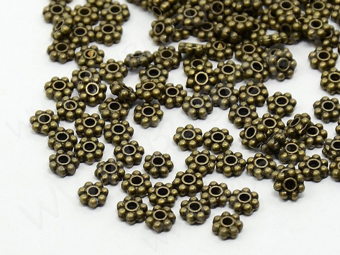(СКИДКИ!!!) Рондели 038 Дейзи 4,5*4,5*1,3мм античная бронза (литьё) (50шт.)