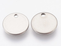 Подвеска Жетон 41 Круглая из стали 15*1мм цвет платины (Хирургическая сталь)