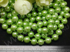 Бусина "жемчуг" 8мм св.зелёная (стекло) (10шт.)