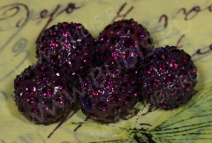 Бусина Шамбала 09 10мм т.лиловая (металл и стекло)