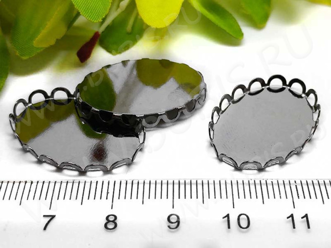 Подвеска-сеттинг Овал 36 коннектор (сеттинг 25*18мм) 26*19*2,8мм черный никель (Brass)