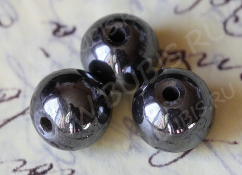 (СКИДКИ!!!) Бусина округлая 12мм Гематит (камни) (10шт)