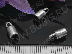 Концевик 056 простой 9,5*4,5*4,5мм античное серебро (литьё)