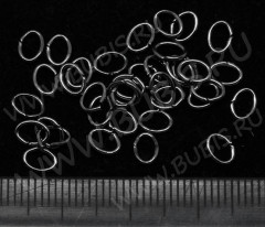 (СКИДКИ!!!) Колечки овальные закрытые разъёмные 5*4мм чёрный никель (Iron) (100шт.)