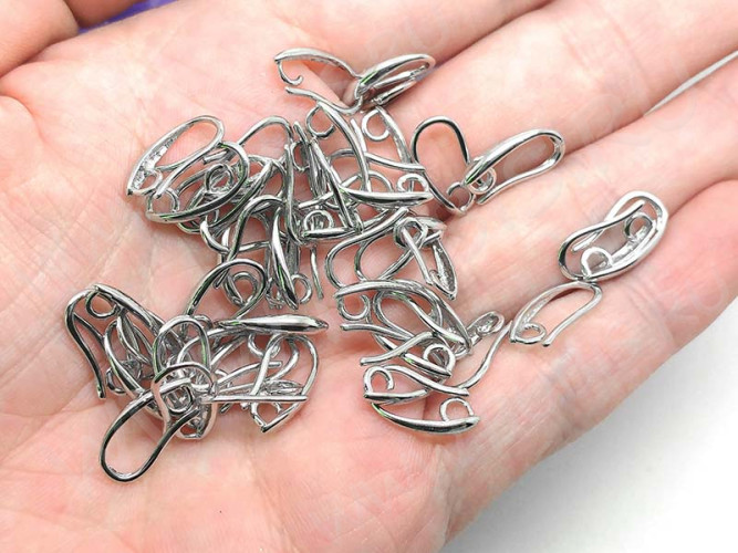 Швензы-крючки №071 Капелька 13,5*8*2мм цвет платины (LUX Китай) (Brass) (1пара)