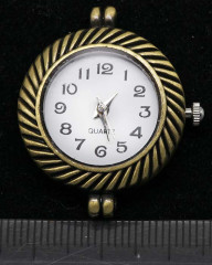 Заготовка для часов 109 Округлая 32*28*7,6мм античная бронза+белый (часы)