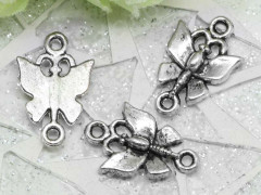 009 Коннектор Бабочка 19*12,5*2мм античное серебро (литьё)