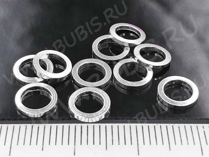 Кольцо декоративное 20 Ронделька плоская 7*7*1мм серебристое (Brass) (10шт.)