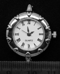 Заготовка для часов 134 с римскими цифрами Округлая сердечки 30,5*25*7,6мм цвет платины+белый (часы)