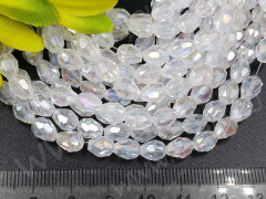 Бусина Капля гранёная 7,5*6*6мм чистая прозрачная с АВ (имитация Сваровски) (10шт.)