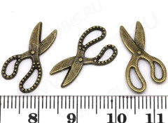 Подвеска Ножницы 06 3D 19*11*1,6мм античная бронза (литьё)