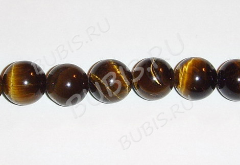 (СКИДКИ!!!) Бусина округлая 8мм Тигровый глаз натуральный (камни) (10шт.)