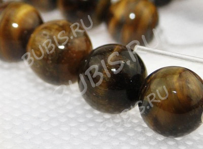 (СКИДКИ!!!) Бусина округлая 8мм Тигровый глаз натуральный (камни) (10шт.)