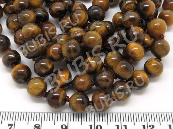 (СКИДКИ!!!) Бусина округлая 8мм Тигровый глаз натуральный (камни) (10шт.)