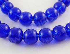 Бусина округлая 6мм синяя прозрачная (стекло) (10шт.)