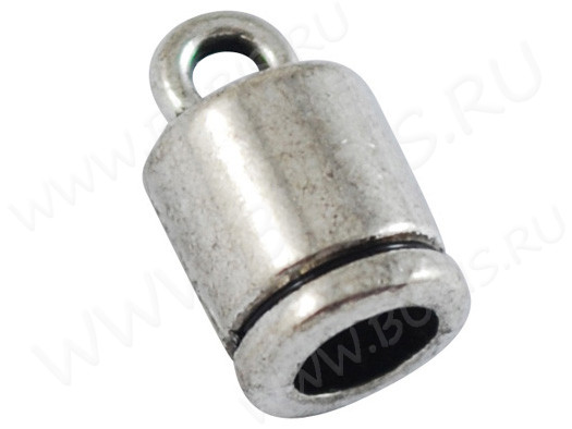 Концевик 088 с полоской 10*6*6мм античное серебро (литьё)