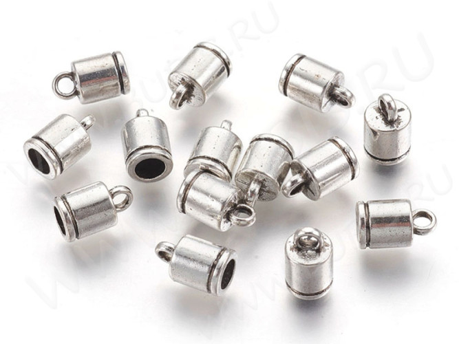 Концевик 088 с полоской 10*6*6мм античное серебро (литьё)