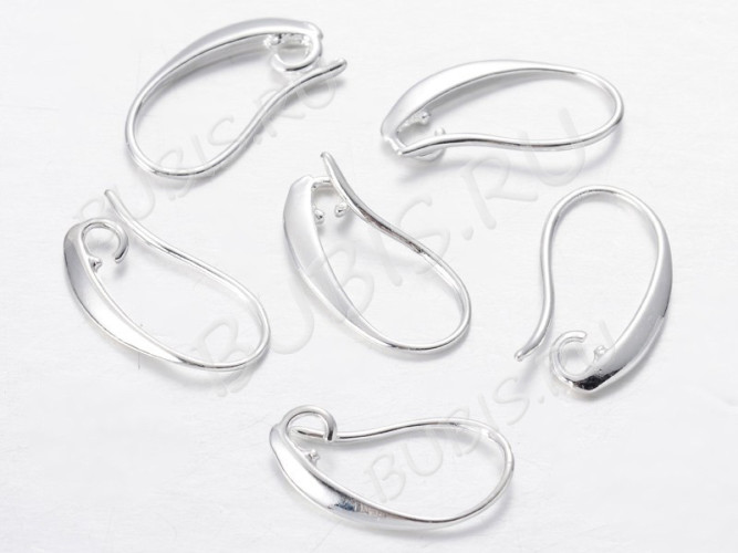 Швензы-крючки №074 16,5*9*1,5мм серебристые (LUX Китай) (Brass) (1пара)