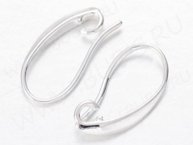 Швензы-крючки №074 16,5*9*1,5мм серебристые (LUX Китай) (Brass) (1пара)