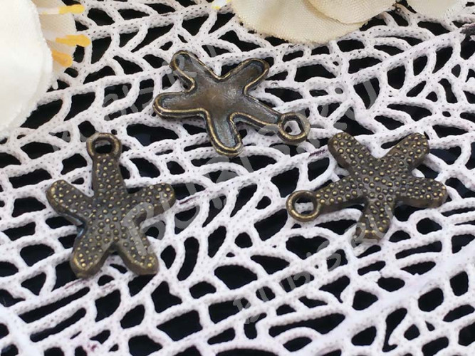 (СКИДКИ!!!) Подвеска Морская звезда 03 17*13*1,8мм античная бронза (литьё) (10шт.)