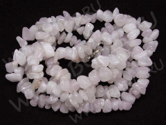 Галтовка крупная 10-14мм Розовый Кварц БЛЕДНЫЙ (нить с замком 42-45см)