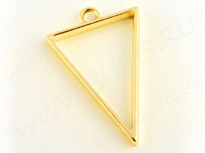 Подвеска Рамка 10 Треугольник 39*25*3,5мм золотистая (литьё)