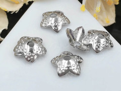 Шапочка тонкая 108 простая 44 Звёздочка 7*7*2мм цвет платины (Хирургическая Сталь) (10шт)