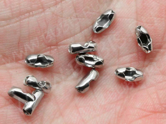 (СКИДКИ!!!) Замочек Фиксатор для шариковой цепочки 04 (для цепочки 1-1,5мм) 5*2*2мм цвет платины (Iron) (100шт.)