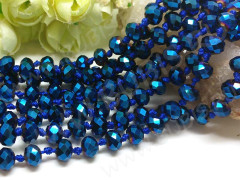 (СКИДКИ!!!) Бусина Абакус гранёный 8*8*5,5мм Хрусталь синий с бензином непрозрачный (имитация Сваровски) (10шт.)