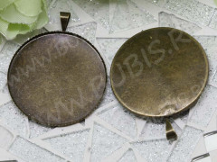 Подвеска-сеттинг Круг 11 (сетинг 30мм) 37*30,5*1,4мм античная бронза (Brass)