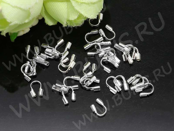 Защита ланки или нити от перетирания 02 925 4*5*1мм серебристая (Sterling Silver) (2ШТ.)