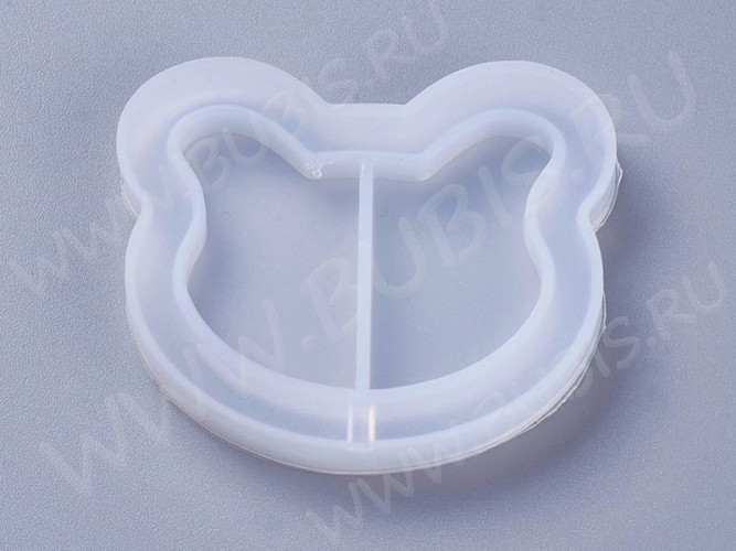 Молд 254 для эпоксидной смолы 50*45*8мм Шейкер/рамка Мишка (морда медвежонка) (силикон)