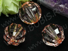 Бусина Округлая 36 Шар гранёный 23мм персиковый прозрачный (акрил)