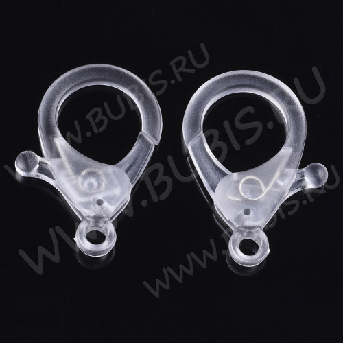 Замочек карабин №108 пластиковый большой 35*23*6мм прозрачный матовый