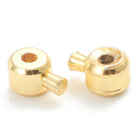 Зажимные бусины 20 Кримпы One Touch цилиндры 4*3*2,5мм золотистые (Brass) (2шт)