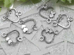 116 Коннектор Сердечко тонкое 13*11*0,8мм античное серебро (литьё) 