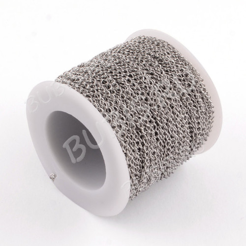 Цепочка S84 хирургическая сталь 4*3*0,45мм цвет платины (ювелирная сталь) (50см) 