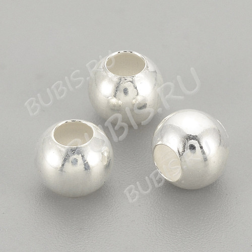 Бусина Шарик гладкий серебряный 4мм серебро 925 (Sterling Silver)