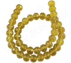 Бусина Абакус гранёный 8*8*6мм золотистый прозрачный (стекло)