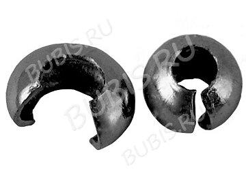 Обжимная бусина 05 маскировочная разъёмная покрывная 4*2,8мм чёрный никель (Iron) (20шт)