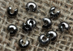 Обжимная бусина 05 маскировочная разъёмная покрывная 4*2,8мм чёрный никель (Iron) (20шт)