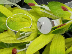 Основа (заготовка) для кольца 119 17мм с платформой 12мм серебристая (Brass)