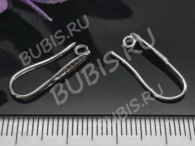 Швензы-крючки №072 Пёрышко 20*7,5*2,5мм цвет платины (LUX Китай) (Brass) (1пара)