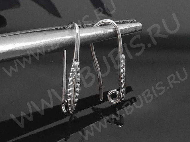 Швензы-крючки №072 Пёрышко 20*7,5*2,5мм цвет платины (LUX Китай) (Brass) (1пара)