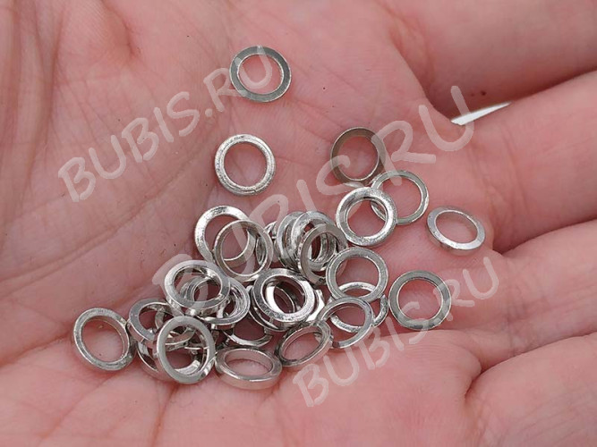 Кольцо декоративное 20 Ронделька плоская 7*7*1мм цвет платины (Brass) (10шт.)