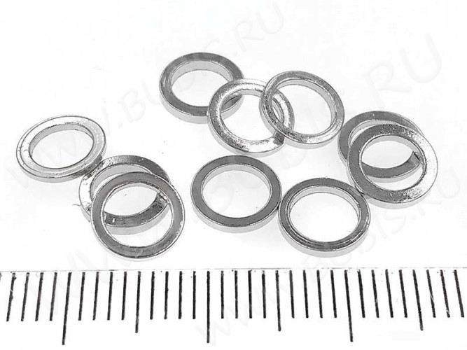 Кольцо декоративное 20 Ронделька плоская 7*7*1мм цвет платины (Brass) (10шт.)