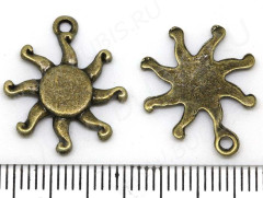 Подвеска Солнышко 08 языческое 19,5*17*1,5мм античная бронза (литьё)
